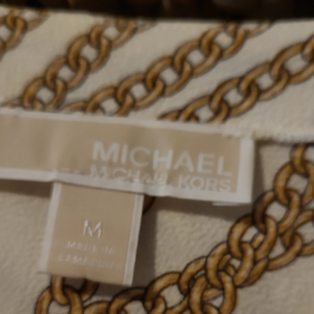 MICHAEL Michael Kors Chain Pattern Blouse - Cream and Brown​ - Picture 2 of 4